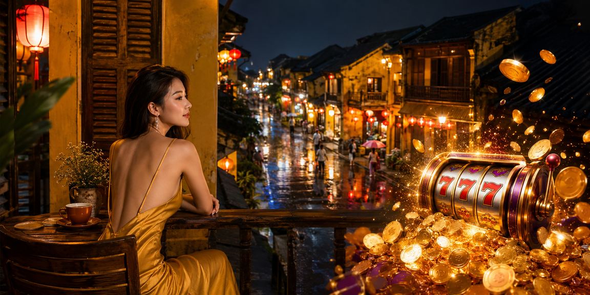Người dùng Hội An kiểm tra tài khoản và kết quả game tại quán cà phê cổ kính