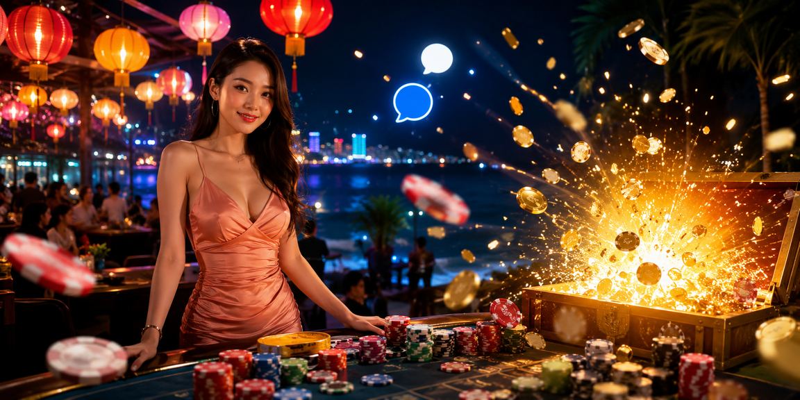 Người dùng tận hưởng khuyến mãi tiền thưởng cá cược tại chợ đêm Nha Trang